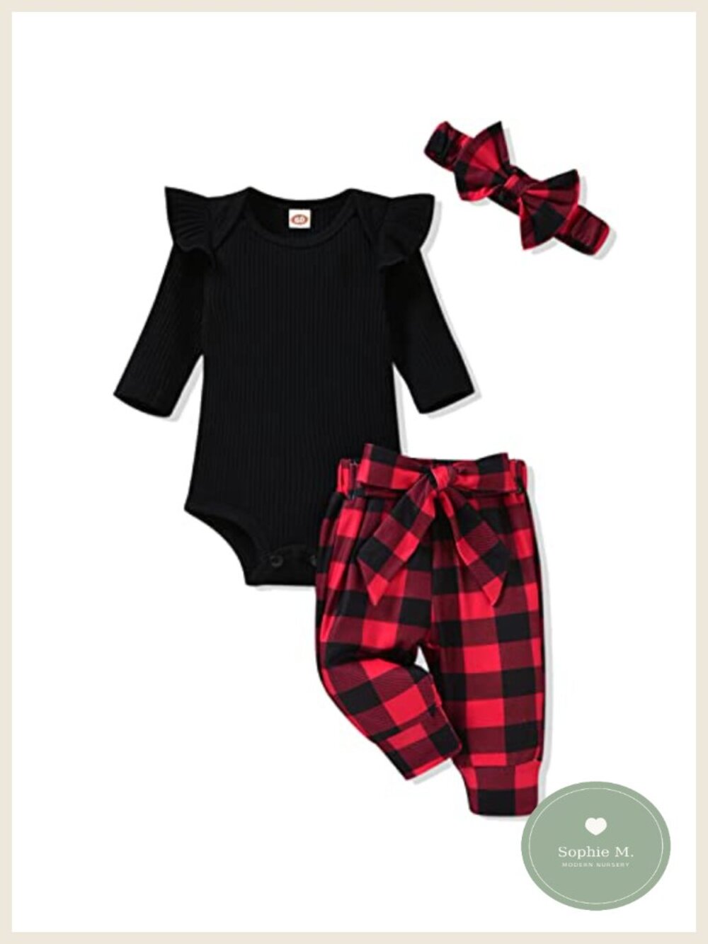 Baby Girl Ribbed Cotton Bodysuit & Pants Set Long Sleeve